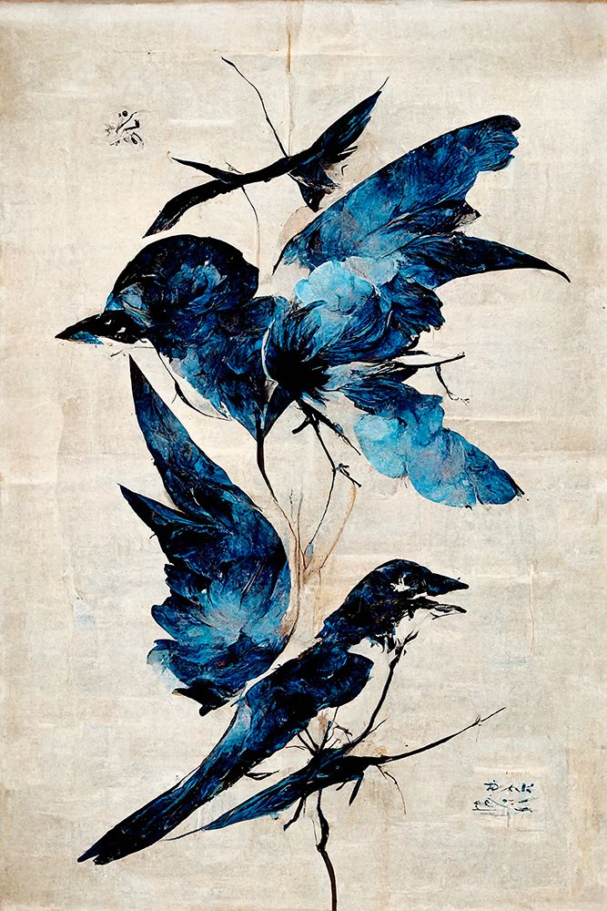 Blue Birds art print by Treechild for $57.95 CAD