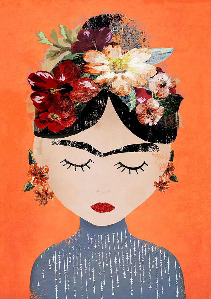 Frida (Orange Version) art print by Treechild for $57.95 CAD
