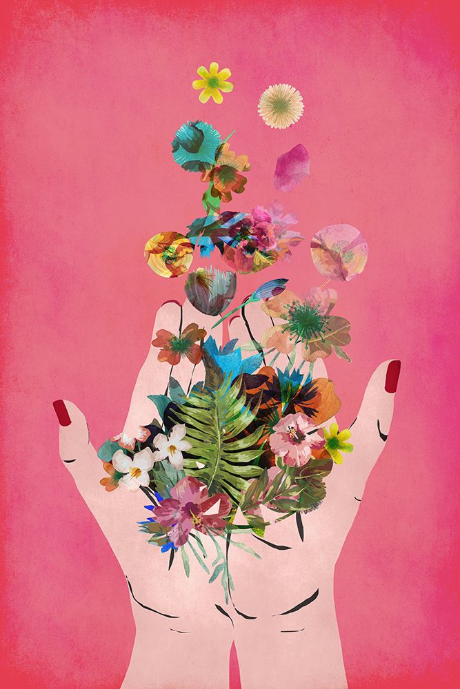Fridas Hands (Pink Version) art print by Treechild for $57.95 CAD