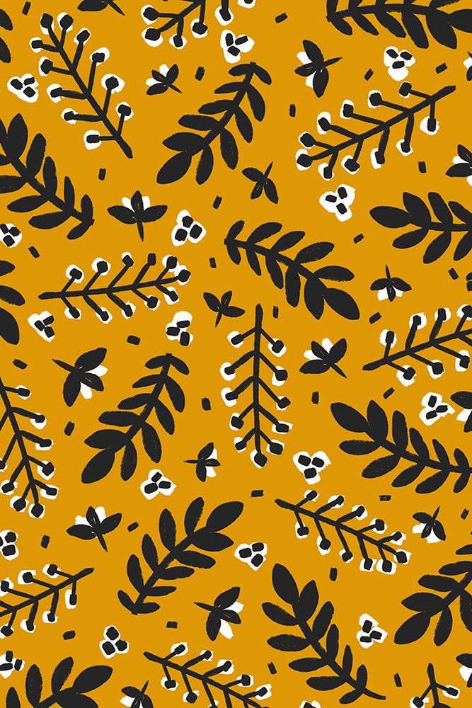 Branches And Berries (Yellow) art print by Treechild for $57.95 CAD