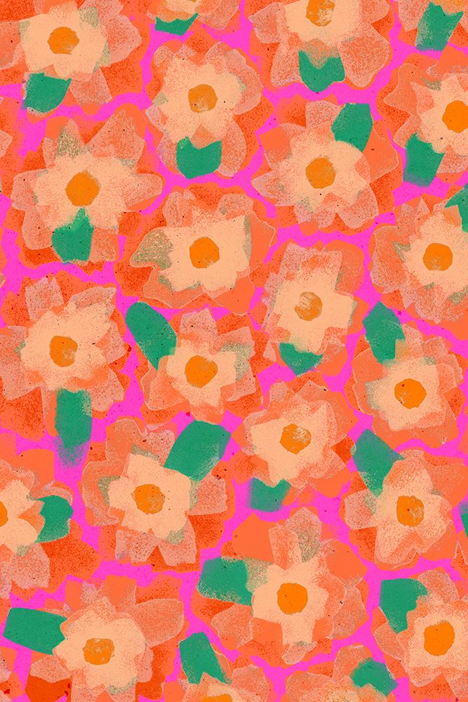 Orange Cute Blossoms art print by Treechild for $57.95 CAD