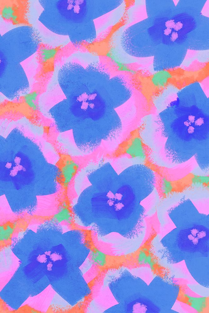 Purple Flowers Pattern art print by Treechild for $57.95 CAD