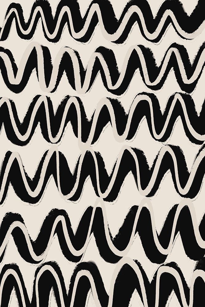 Beige Black Waves Pattern art print by Treechild for $57.95 CAD