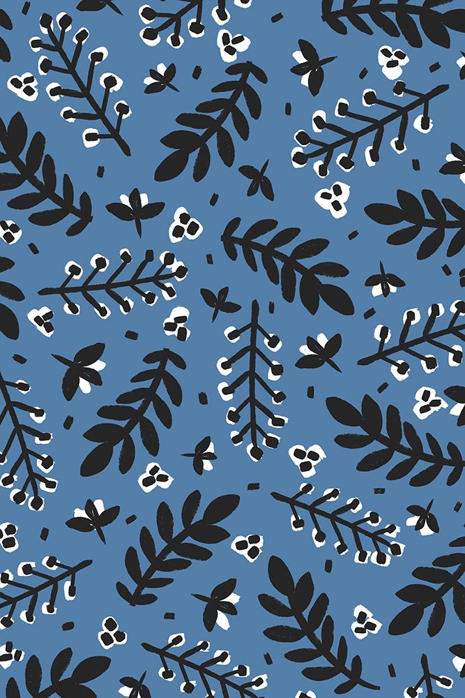 Branches And Berries (Blue) art print by Treechild for $57.95 CAD