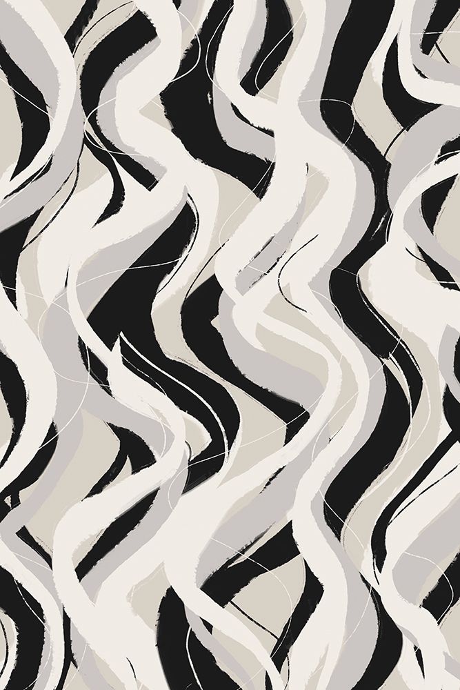 Beige Grey Black Waves Pattern art print by Treechild for $57.95 CAD