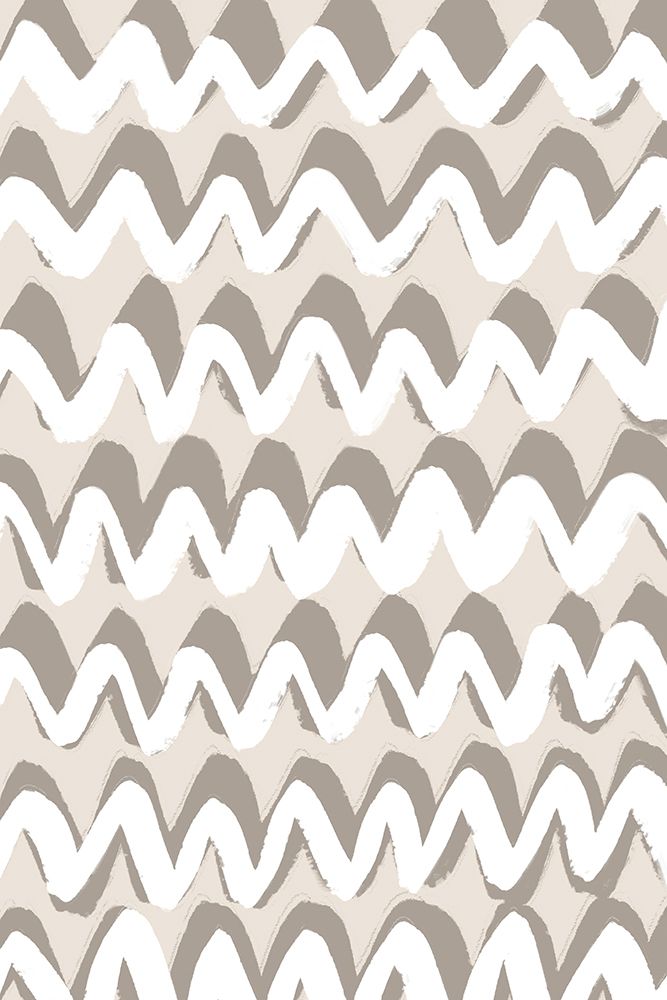 White and Beige ZigZag Pattern art print by Treechild for $57.95 CAD