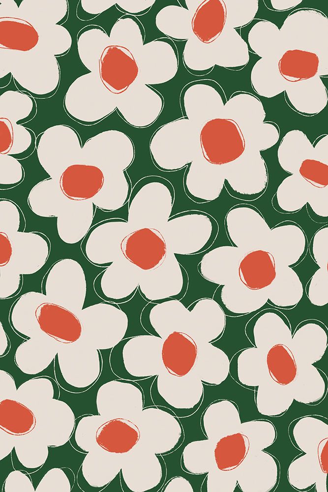 Cute Beige Flower Pattern art print by Treechild for $57.95 CAD