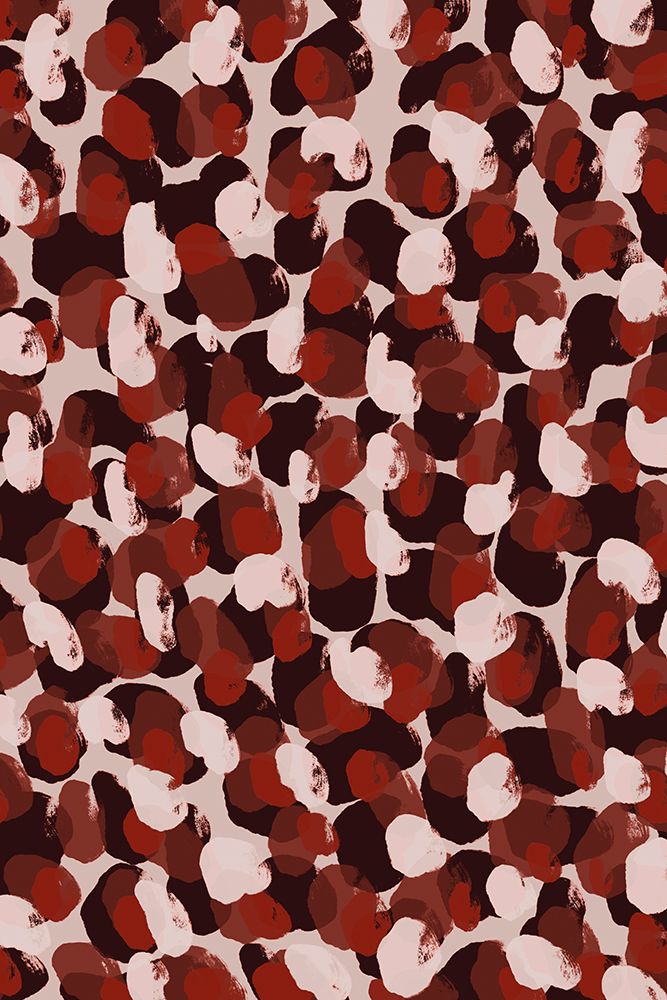 Red Beige Brown Dots Pattern art print by Treechild for $57.95 CAD