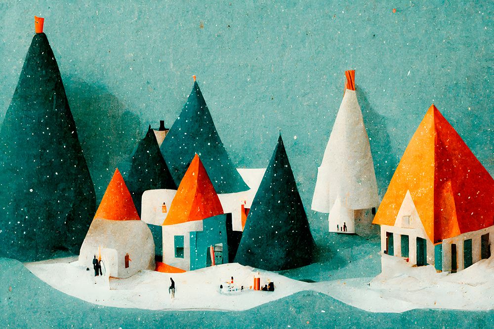 Cute Paper Village art print by Treechild for $57.95 CAD