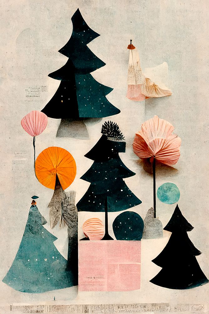 Cute Pine Tree Composition art print by Treechild for $57.95 CAD