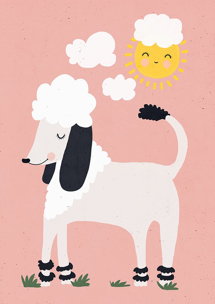 Happy Poodle art print by Treechild for $57.95 CAD