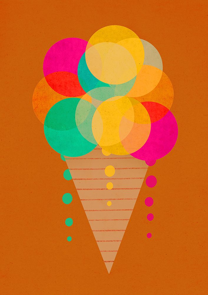 Neon Ice Cream art print by Treechild for $57.95 CAD