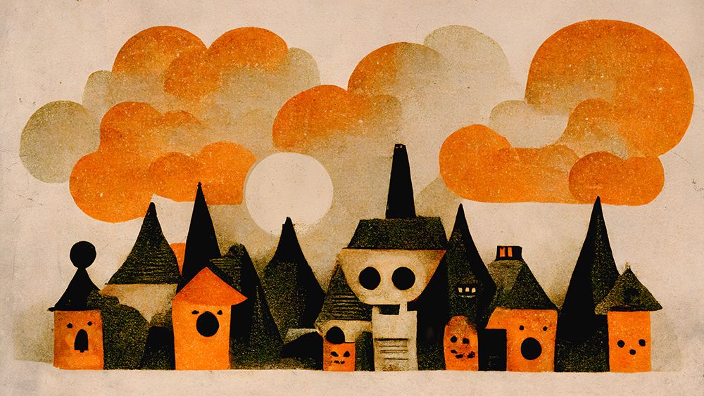 Spooky Wooky Village art print by Treechild for $57.95 CAD