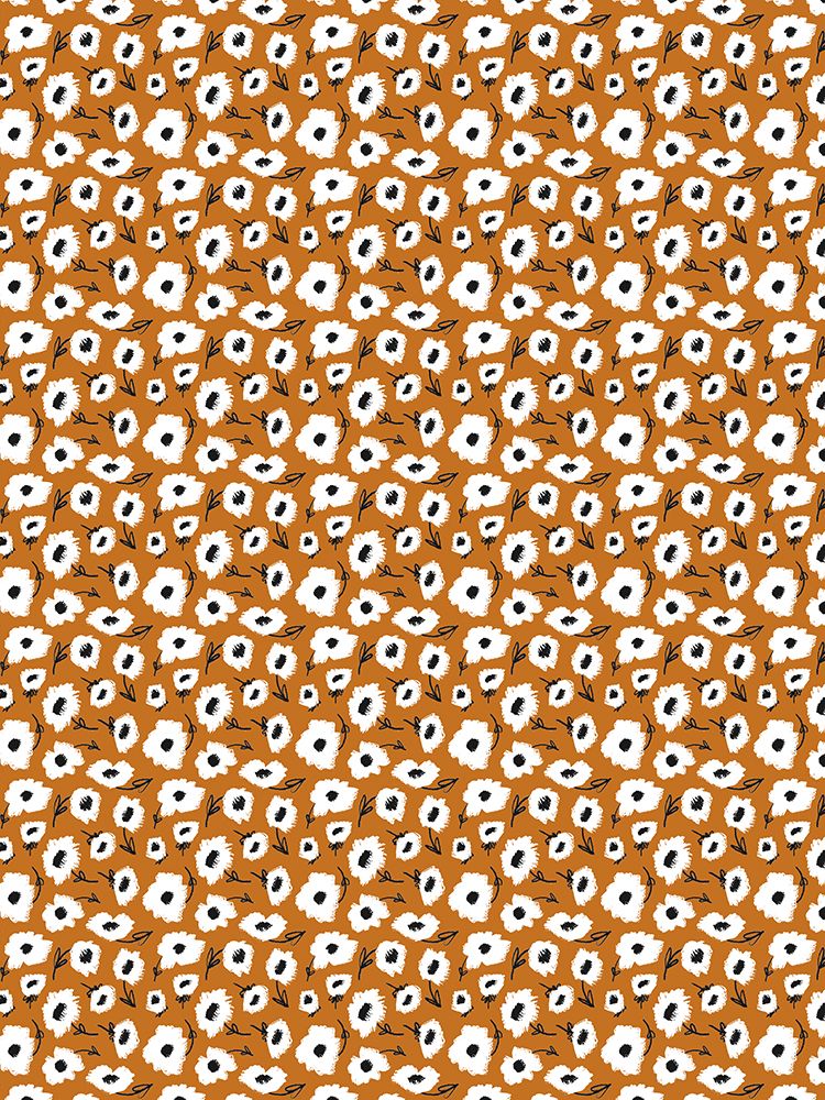 Cute Flowers on Ochre Background art print by Treechild for $57.95 CAD