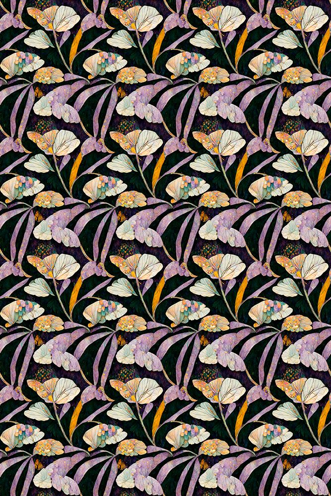 Purple Leafs Pattern art print by Treechild for $57.95 CAD