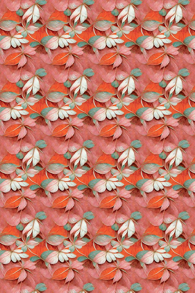 Orange Floral Pattern art print by Treechild for $57.95 CAD