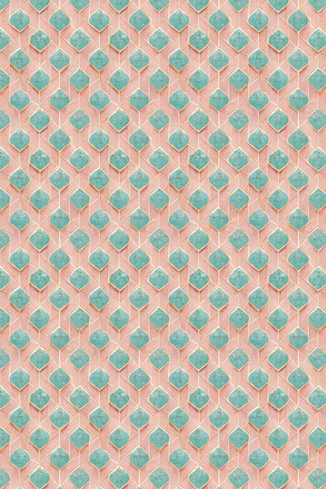 Turquoise Rhombus Pattern art print by Treechild for $57.95 CAD