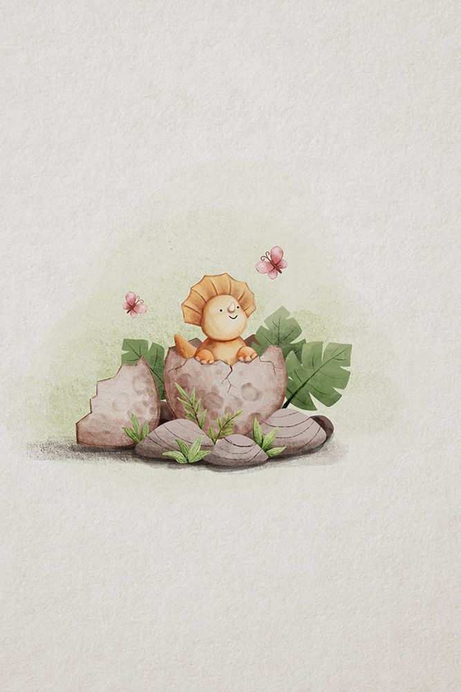 Kawaii Dinosaur art print by Xuan Thai for $57.95 CAD