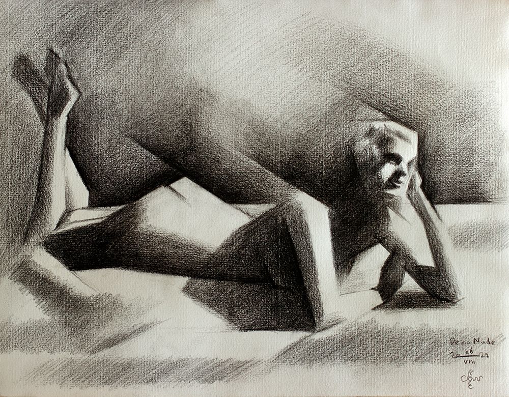 Art Deco Nude - 06-08-22 art print by Corne Akkers for $57.95 CAD