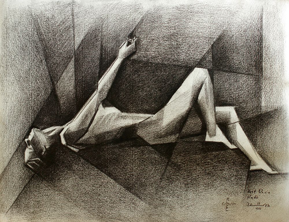 Art Deco Nude -11-08-22 art print by Corne Akkers for $57.95 CAD