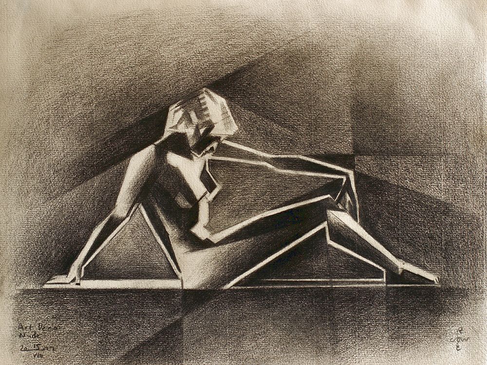 Art Deco Nude - 15-08-22 art print by Corne Akkers for $57.95 CAD