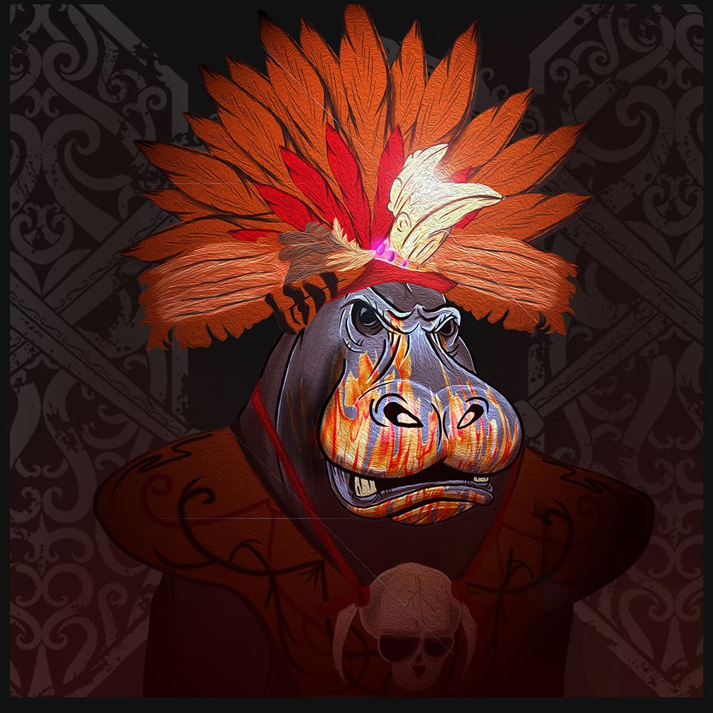 Hippo Borneo Ethnic art print by Jarotdjunaedi for $57.95 CAD