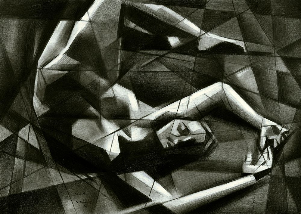 Cubist Nude - 17-10-15 art print by Corne Akkers for $57.95 CAD