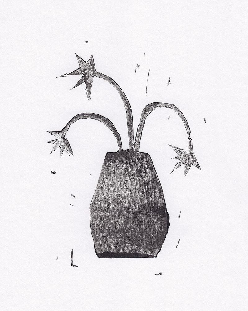 Lino Print #1 / Flowers in a Vase art print by Alisa Galitsyna for $57.95 CAD