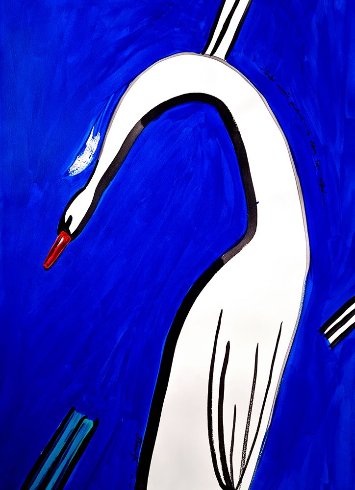 And Swan dropped the feather and everything became clear art print by Julija Belickiene for $57.95 CAD