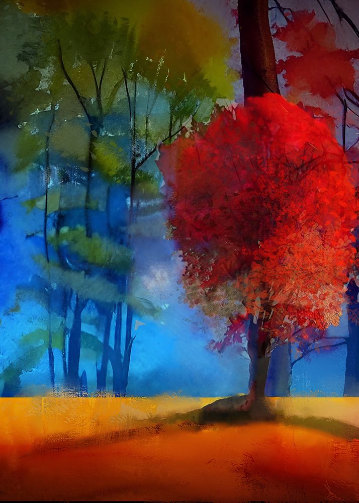 Flamboyant Red Tree art print by Ruth Day for $57.95 CAD