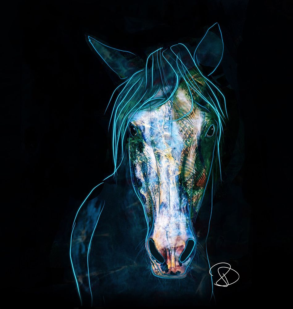 Blue Bashful Horse art print by Ruth Day for $57.95 CAD