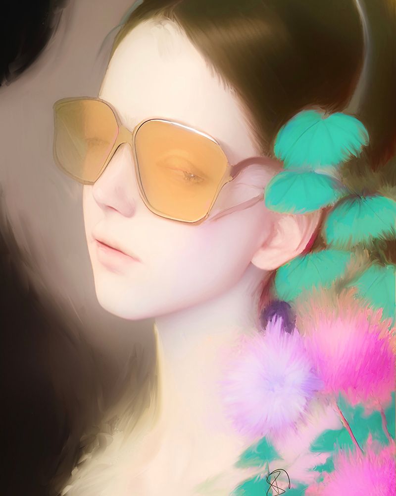 Young Girl in Glasses art print by Ruth Day for $57.95 CAD