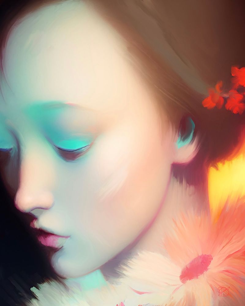 Girl with Daisies art print by Ruth Day for $57.95 CAD