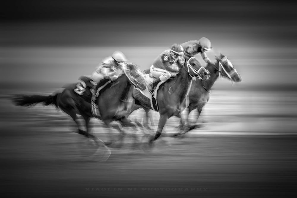 Horse Race art print by Xiaolin Ni for $57.95 CAD