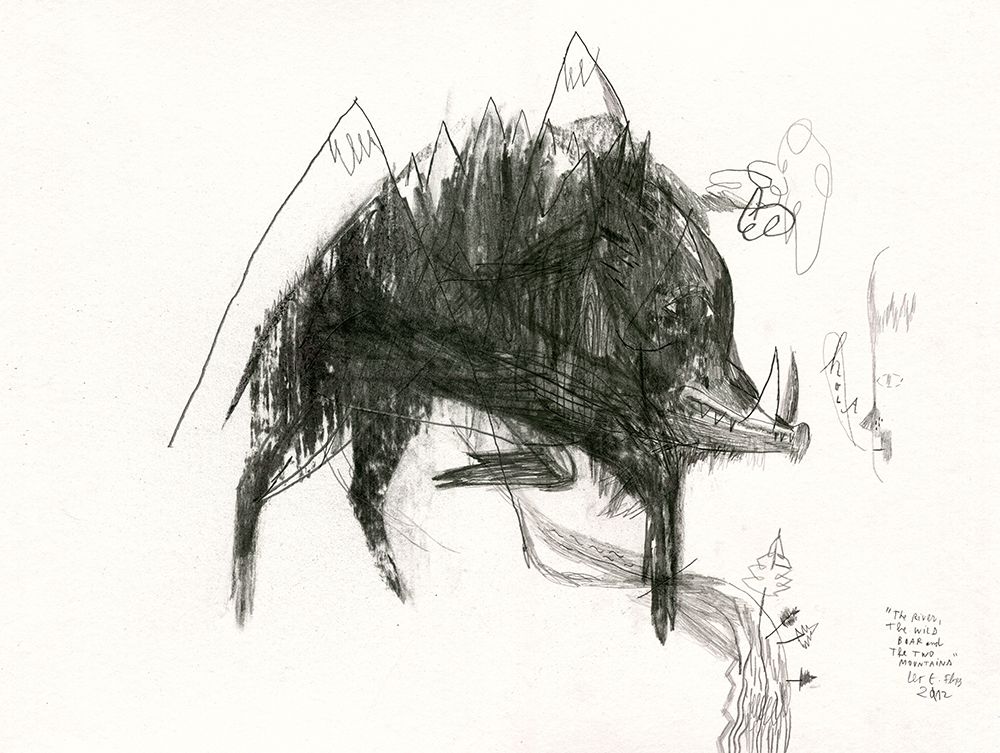 The Wild Boar, the River and the Two Mountains. art print by Leonardo Flores for $57.95 CAD