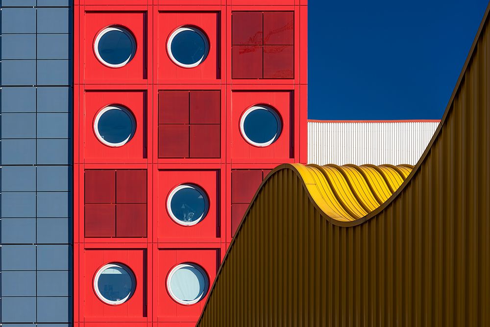 Red office building art print by Georges Forster for $57.95 CAD