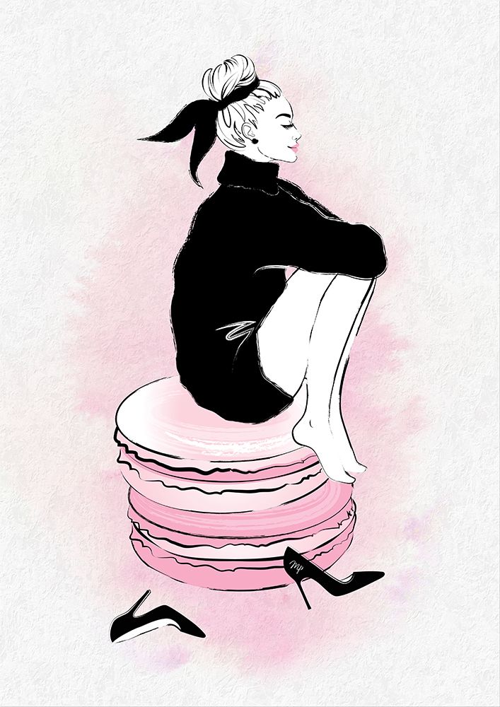Macaron Girl art print by Martina for $57.95 CAD