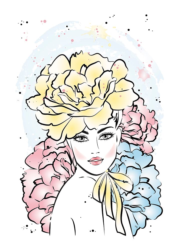 Peony Girl art print by Martina for $57.95 CAD