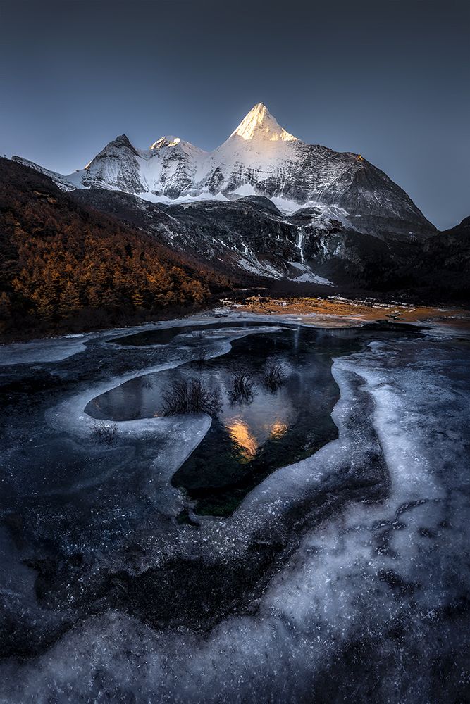 Yangmaiyong Snow Mountain During Freezeup art print by Sylviashen for $57.95 CAD