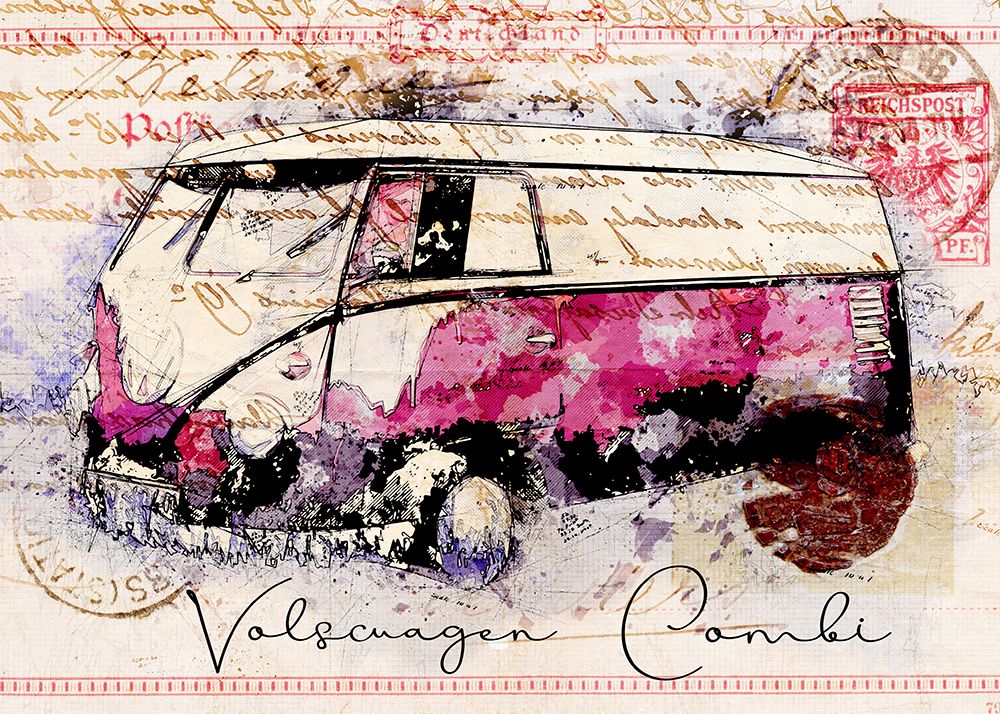 vw combi art drawing art print by Lembayung Senja Studio for $57.95 CAD