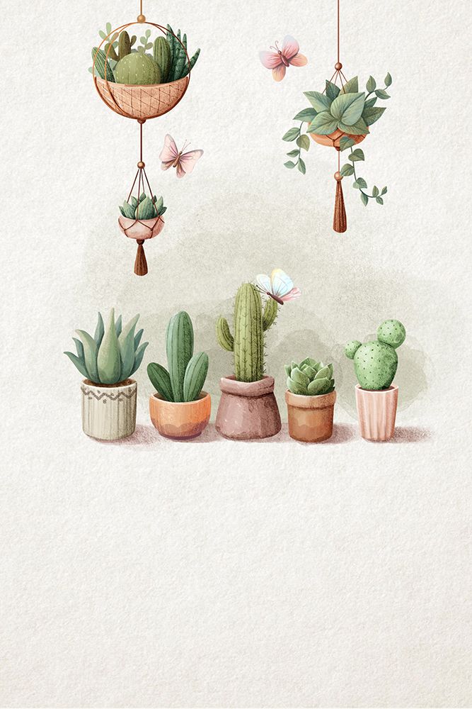 Vintage Cactus Plants art print by Xuan Thai for $57.95 CAD