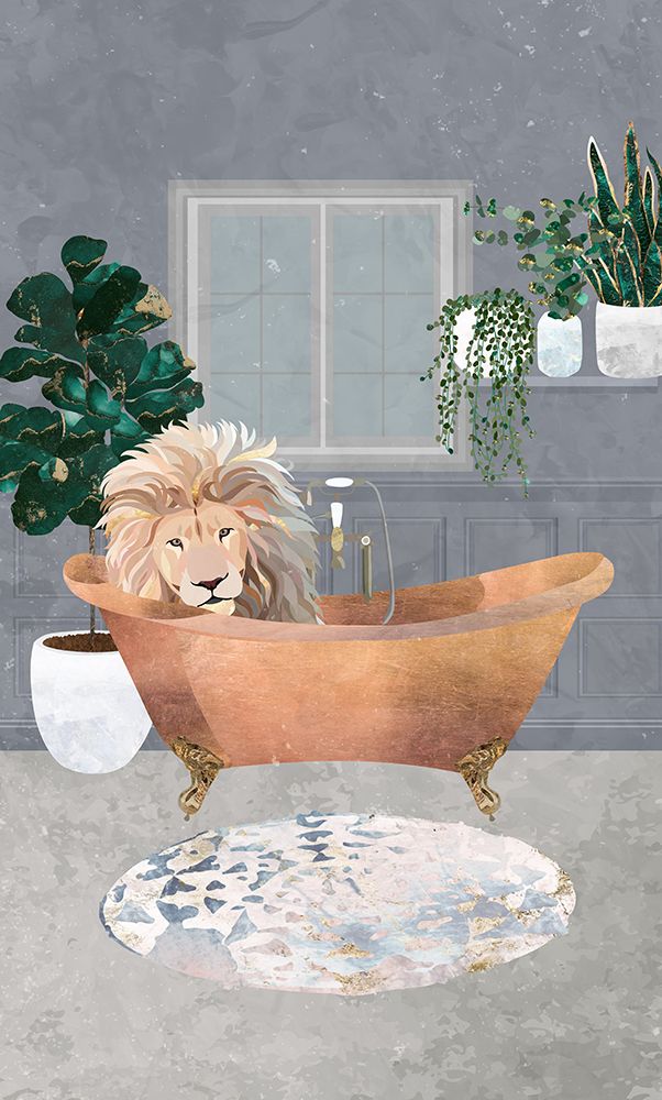 Leo Lion in Copper Bath art print by Sarah Manovski for $57.95 CAD