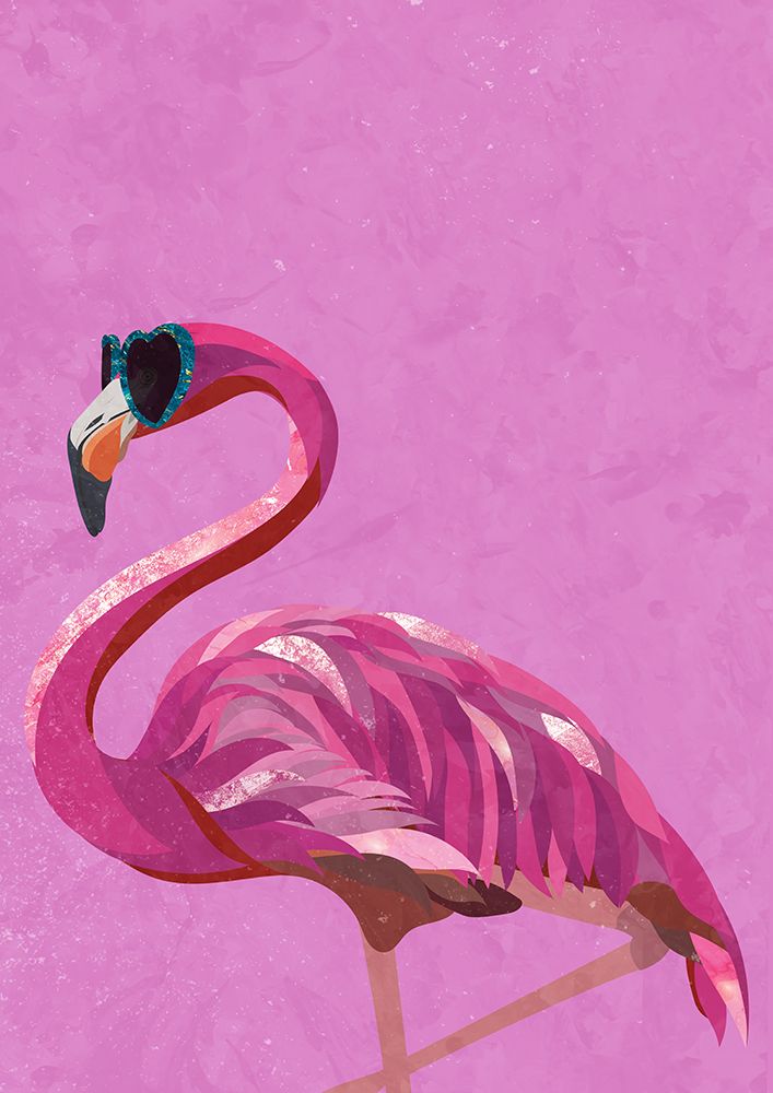 Magenta Metallic Flamingo art print by Sarah Manovski for $57.95 CAD