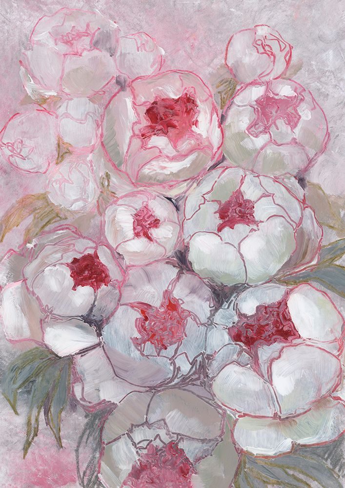 Nuria bouquet of peonies in pink art print by Rosana Laiz Blursbyai for $57.95 CAD