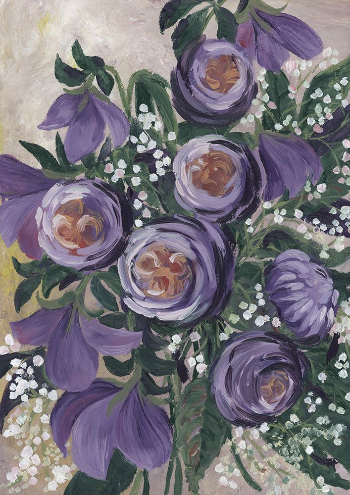 Aaliyah painterly English roses art print by Rosana Laiz Blursbyai for $57.95 CAD