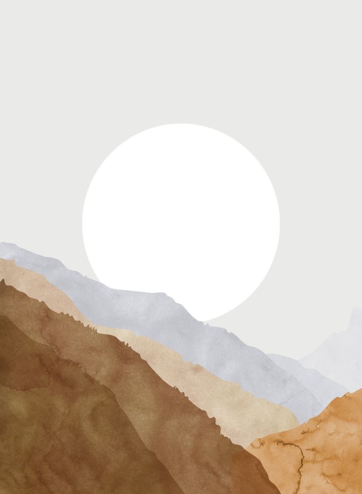 Boho moon and mountains art print by Rosana Laiz Blursbyai for $57.95 CAD