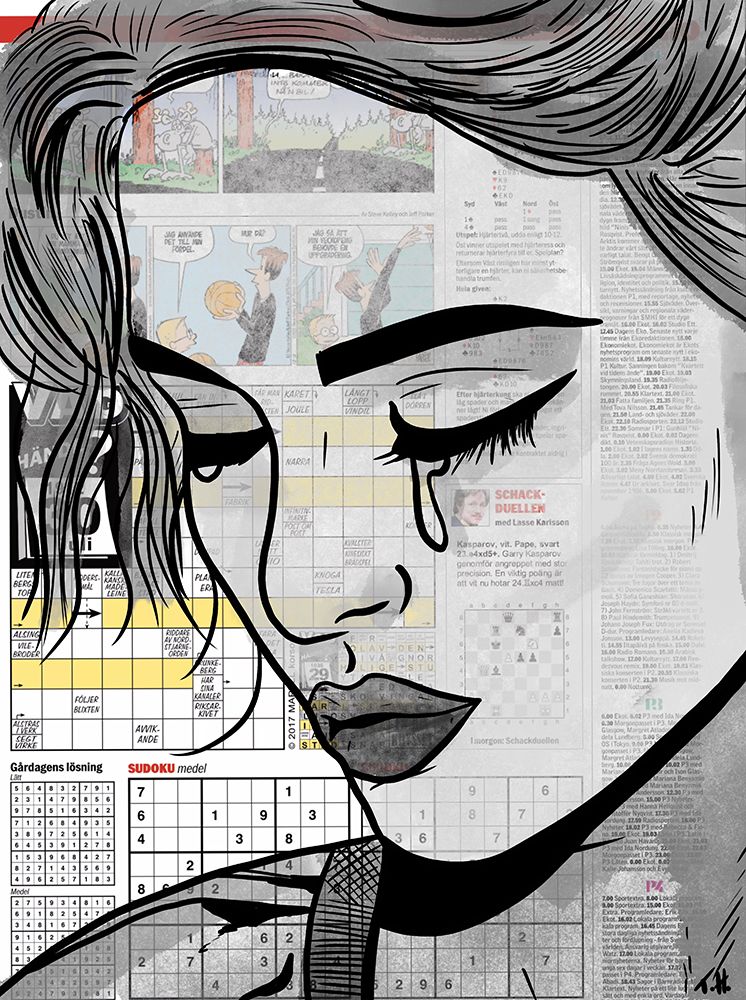Paper Girl art print by Tomas Harstedt for $57.95 CAD