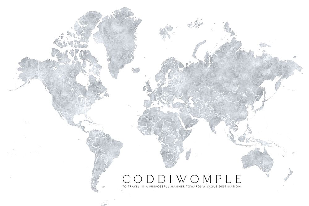 Coddiwomple world map art print by Rosana Laiz Blursbyai for $57.95 CAD