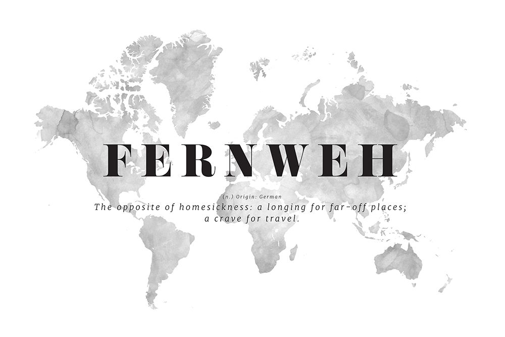 Fernweh world map art print by Rosana Laiz Blursbyai for $57.95 CAD