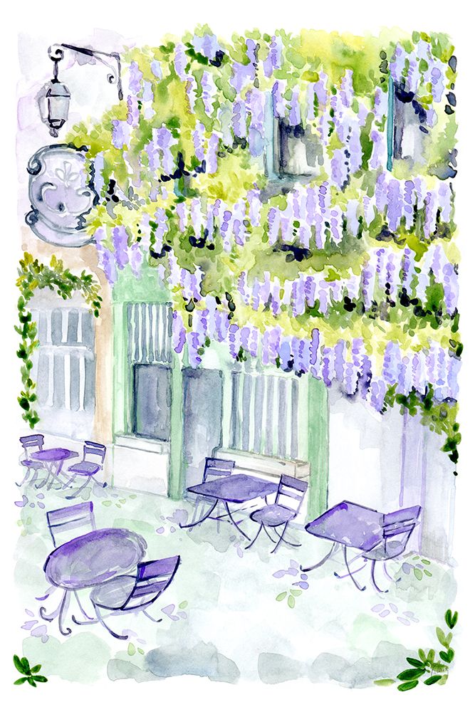 Naive Paris cafe art print by Rosana Laiz Blursbyai for $57.95 CAD